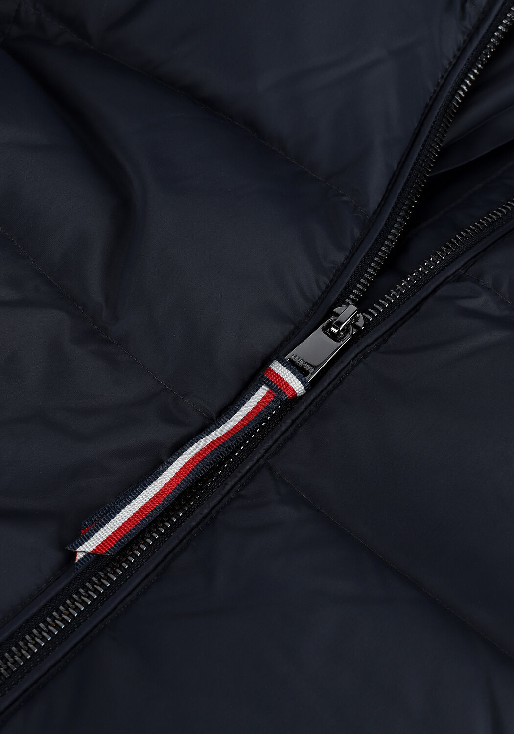 Donkerblauwe TOMMY HILFIGER Gewatteerde jas GLOBAL STRIPE DOWN MAXI - large