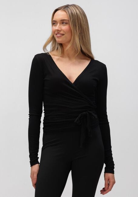 Zwarte NEO NOIR Vest NIA JERSEY WRAP BLOUSE - large