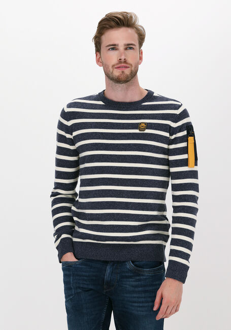 Blauwe PME LEGEND Trui R-NECK COTTON RIB - large