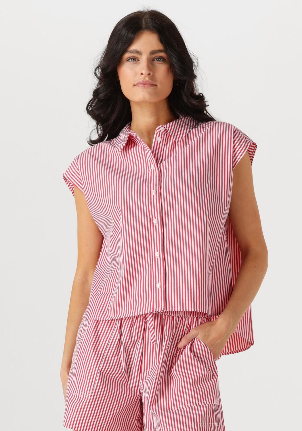 ANOTHER LABEL Dames Blouses Benoite Shirt Rood
