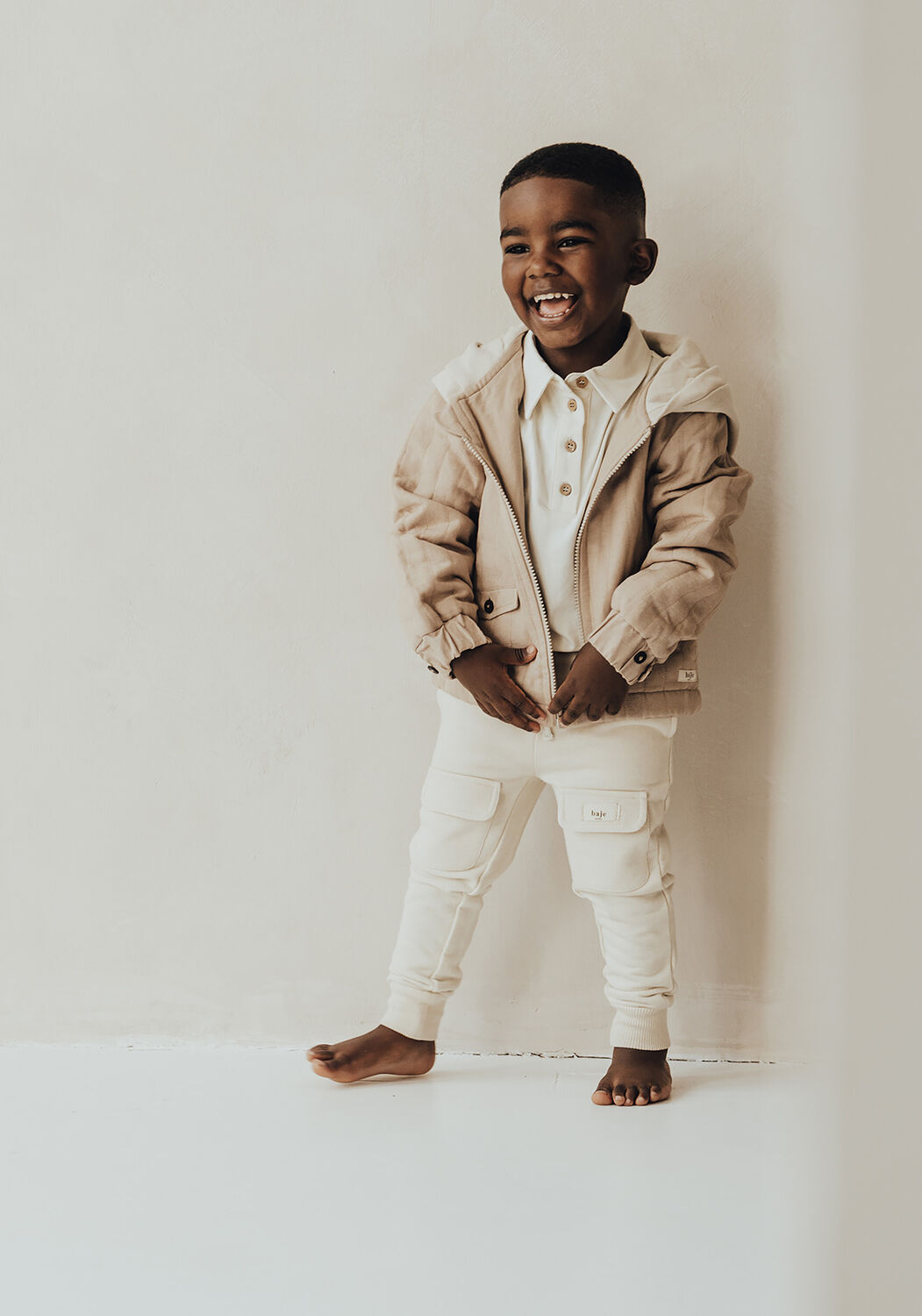 Zand BAJE STUDIO Joggingbroek FRENCH TERRY PANTS - large