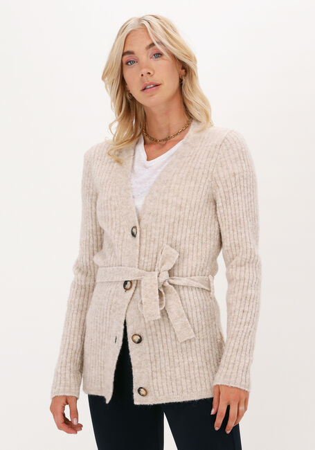 Beige VANILIA Vest HEAVY RIB CARDIGAN - large