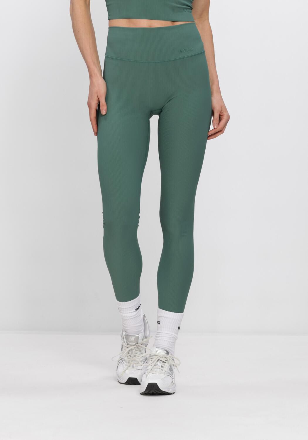 Groene BJORN BORG Sportleggings STUDIO RIBBED TIGHTS - large