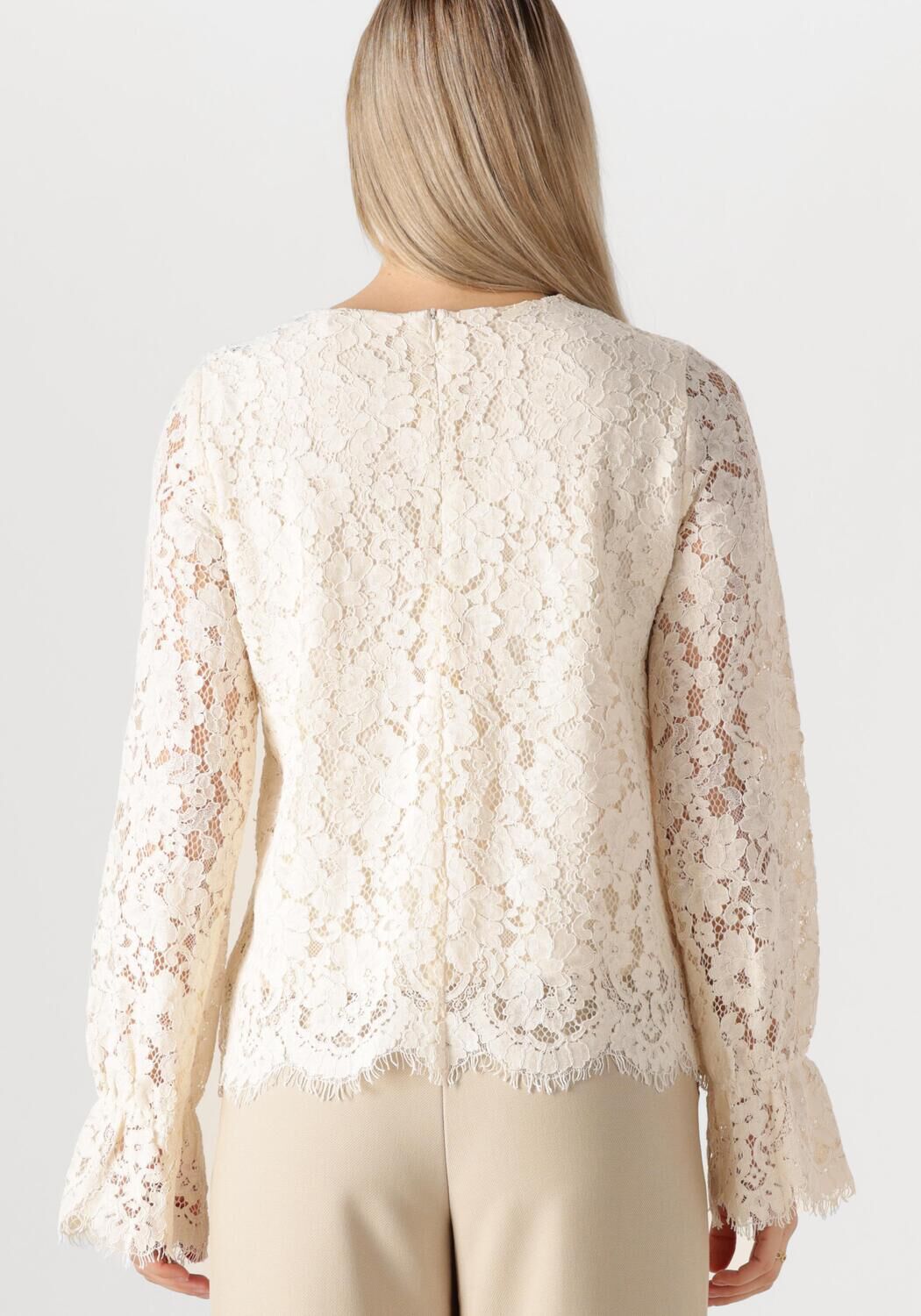 Y.A.S. Dames Tops & T-shirts Yasperla Ls Lace Top S. Noos Ecru
