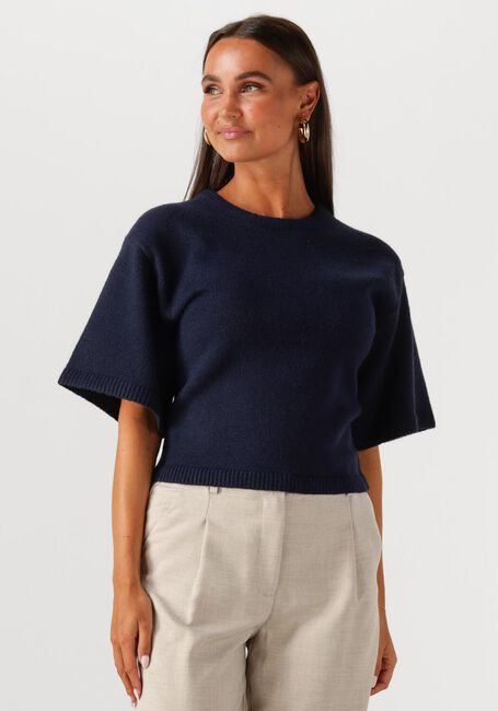 Donkerblauwe NEO NOIR T-shirt ASHA KNIT TEE - large