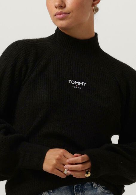 Zwarte TOMMY JEANS Coltrui TJW RLX TURTLENECK LOFTY SWEATER - large