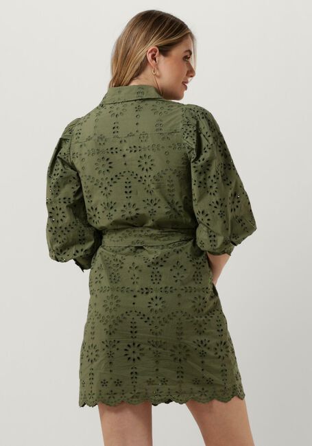 Olijf SCOTCH & SODA Mini jurk PUFF SLEEVE COTTON MIDI DRESS - large