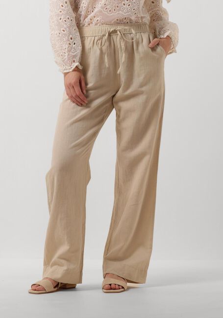 Beige NEO NOIR Wijde broek SONAR LINEN PANTS - large