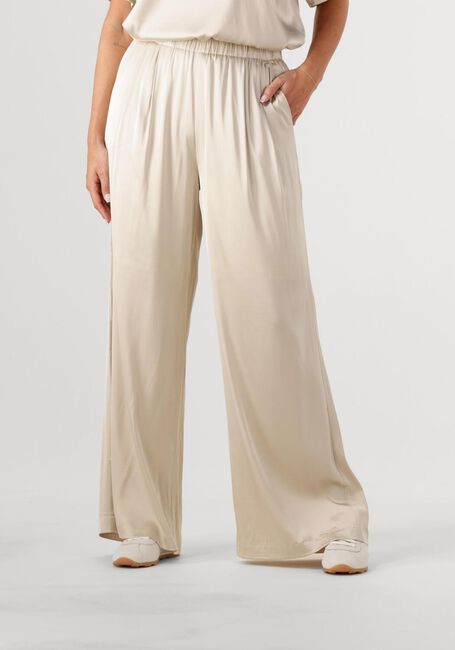 Beige MOS MOSH Wijde broek MMRITA SATIN PANT - large