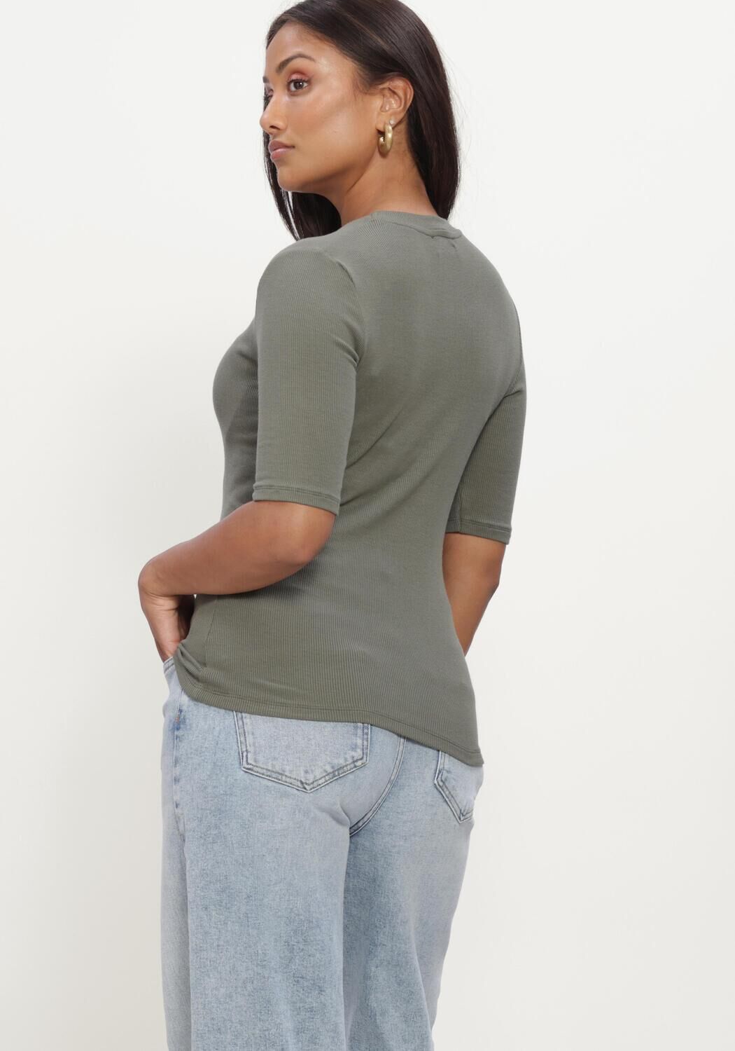 Khaki MODSTR&Ouml;M Top KROWNMD O-NECK T-SHIRT - large