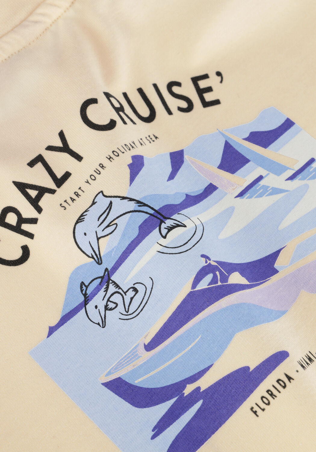 Beige MOODSTREET T-shirt T-SHIRT LEWIS CRAZY CRUISES - large