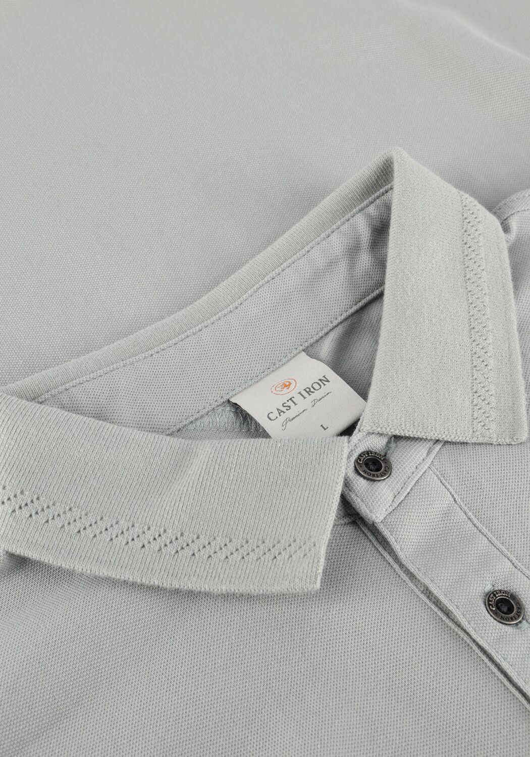 Lichtblauwe CAST IRON Polo SLIM FIT FINE PIQUE ESSENTIAL - large