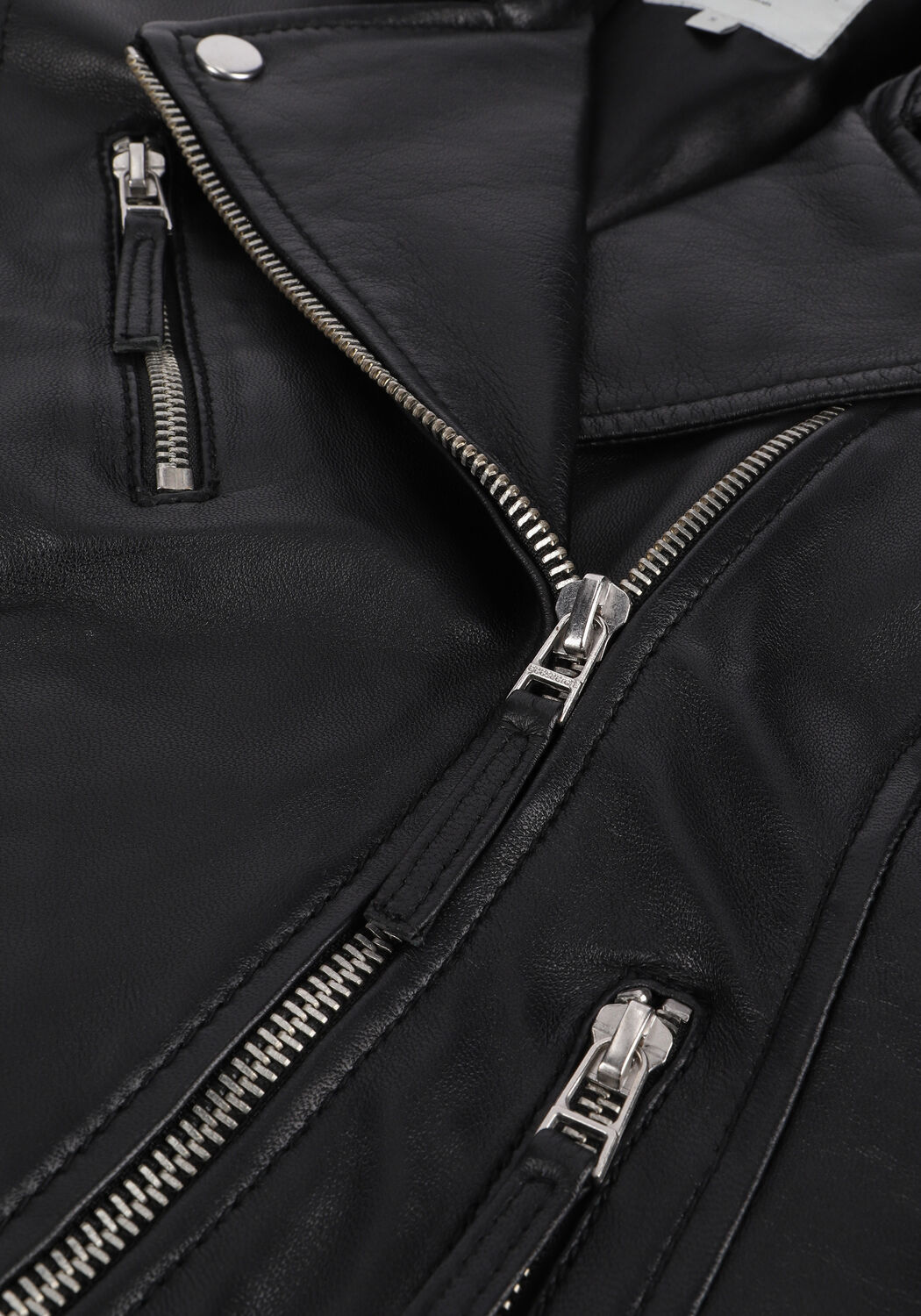 Zwarte GOOSECRAFT Leren jas SAMMIE BIKER - large