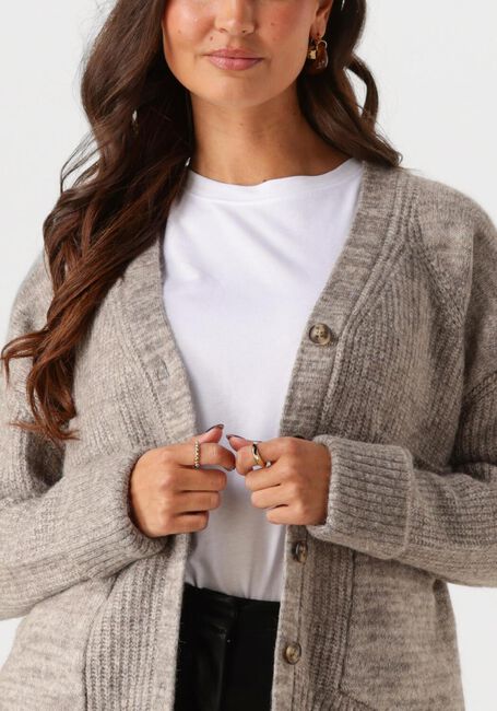 Grijze SELECTED FEMME Vest SLFALVA LS KNIT CARDIGAN - large