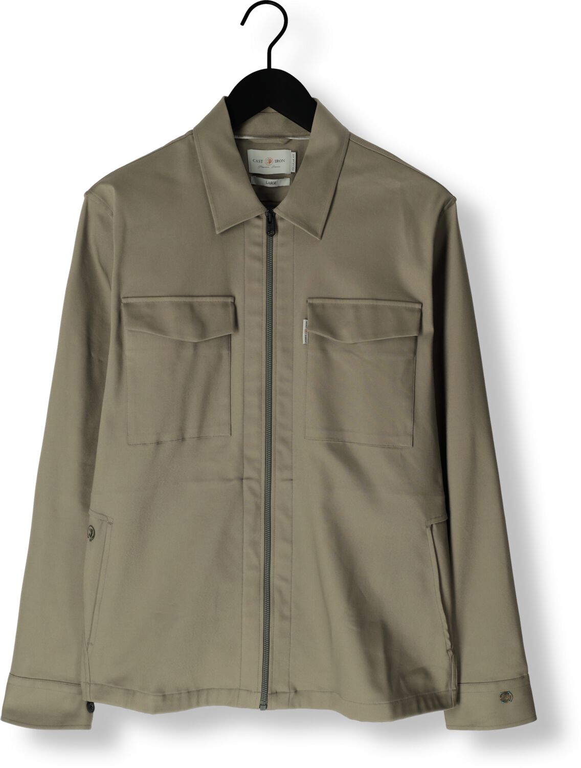 CAST IRON Heren Overshirts Long Sleeve Shirt Overshirt Regular Fit Groen