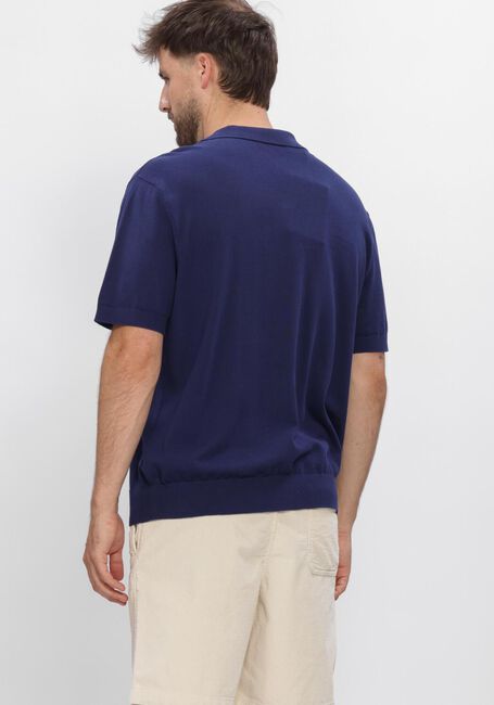 Blauwe SELECTED MEN Polo SLHTORINO SS KNIT RELAXED OPEN  POLO - large