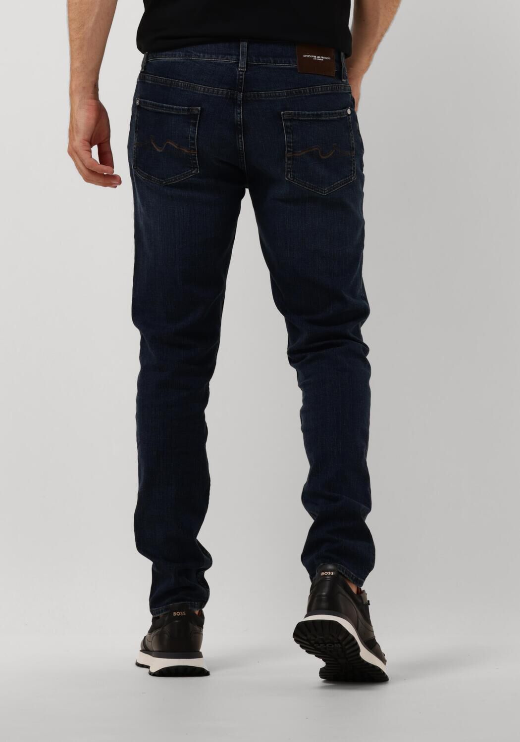 7 FOR ALL MANKIND Heren Jeans Slimmy Tapered Special Editon Stretch Tek Comma Donkerblauw