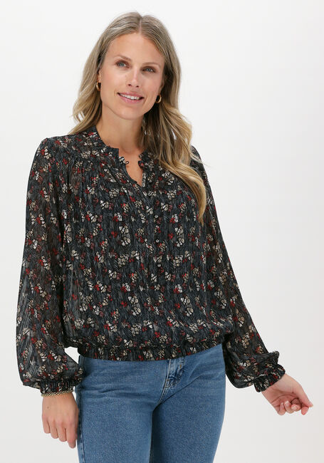 Zwarte SUMMUM Blouses BLOUSE SMALL FLOWER LUREX - large