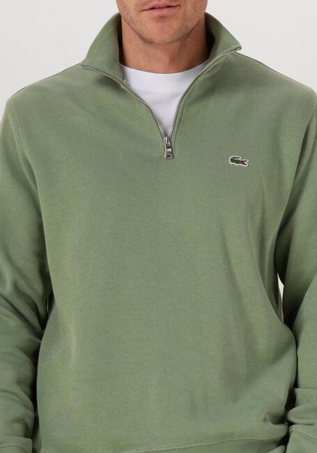 Groene LACOSTE Trui REGULAR FIT HIGH NECK ZIPPED SWEATSHIRT - large