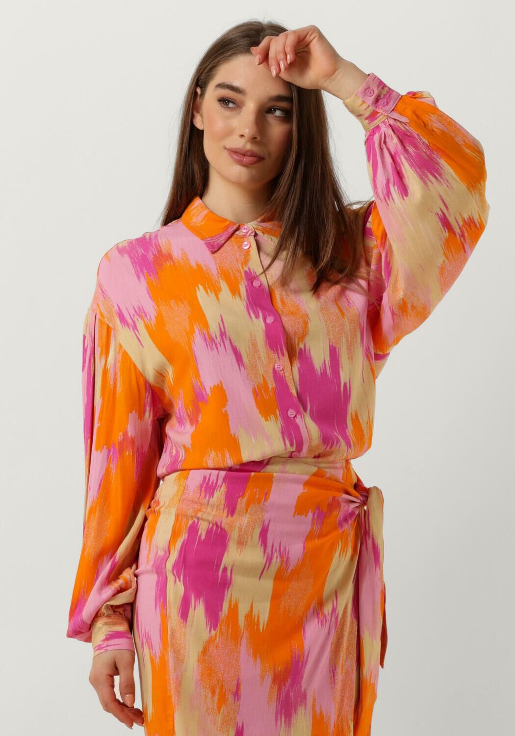 Refined Department blouse Faya met all over print roze oranje geel