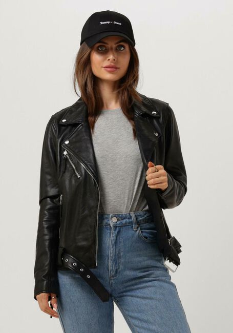 Zwarte GOOSECRAFT Leren jas SAMMIE BIKER - large