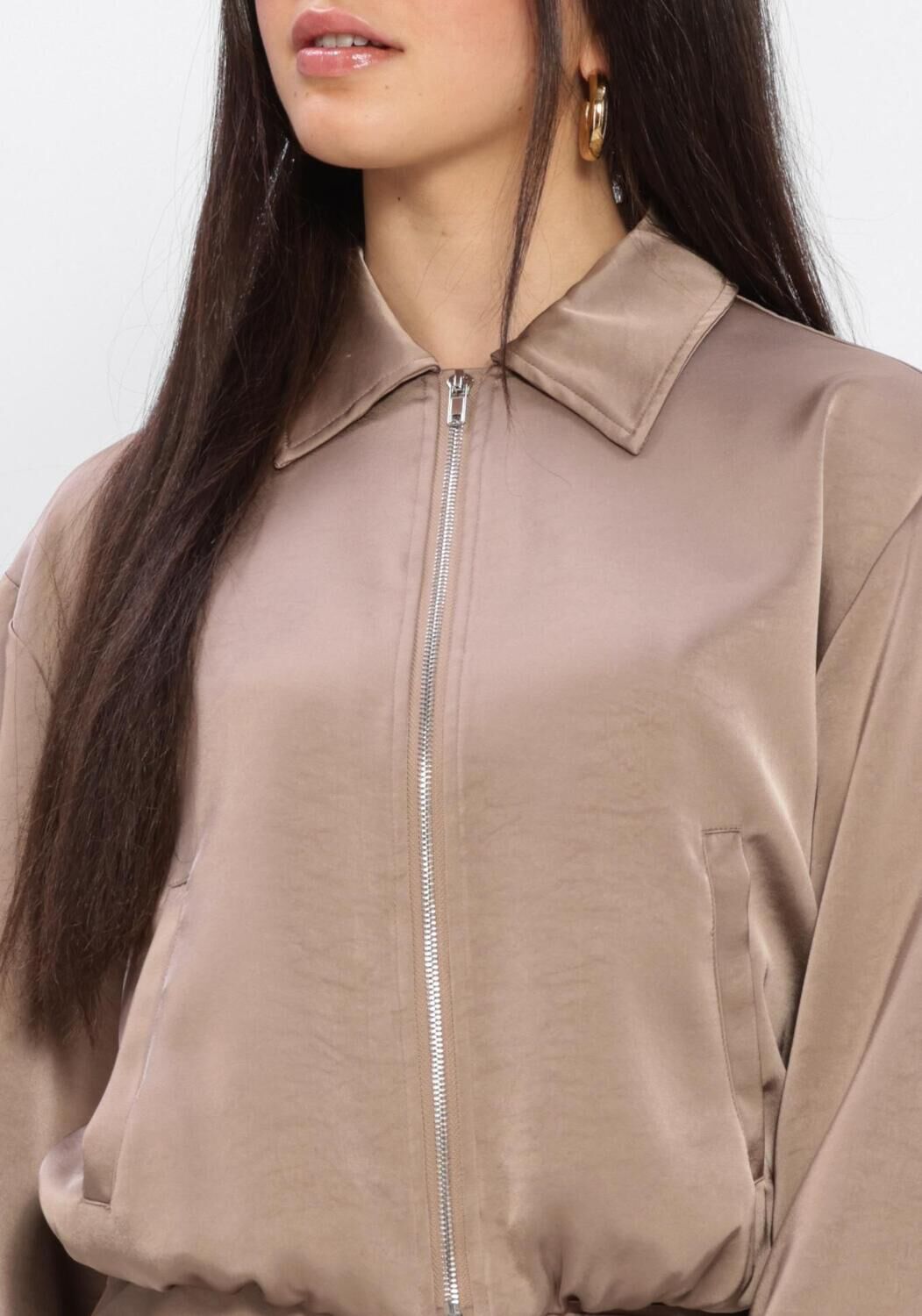 Taupe NEO NOIR Jassen DENIELLE HEAVY SATEEN JACKET - large