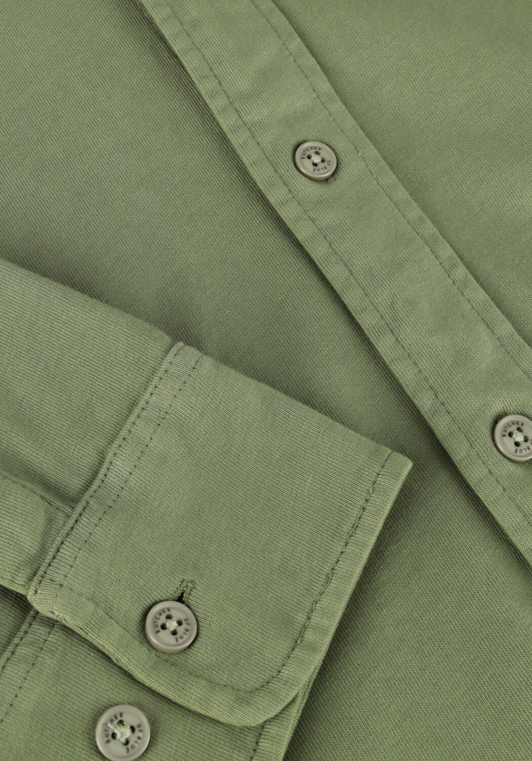 Groene BUTCHER OF BLUE Casual overhemd AIDAN JERSEY SHIRT - large