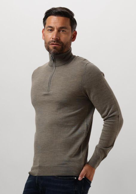 Groene PROFUOMO Trui PULLOVER HALF ZIP - large