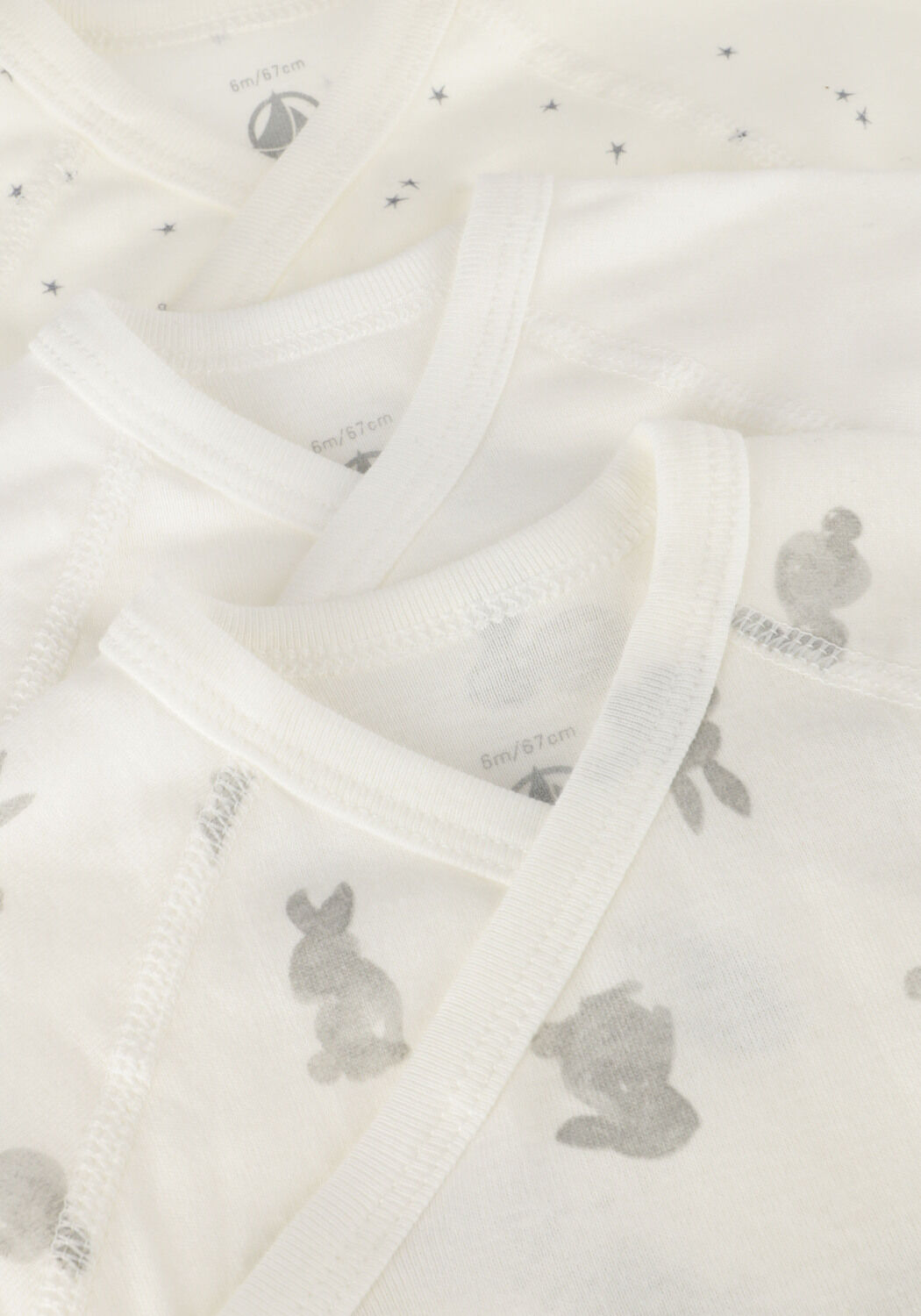 Witte PETIT BATEAU Rompers 3 BODIES NAISS MC - large