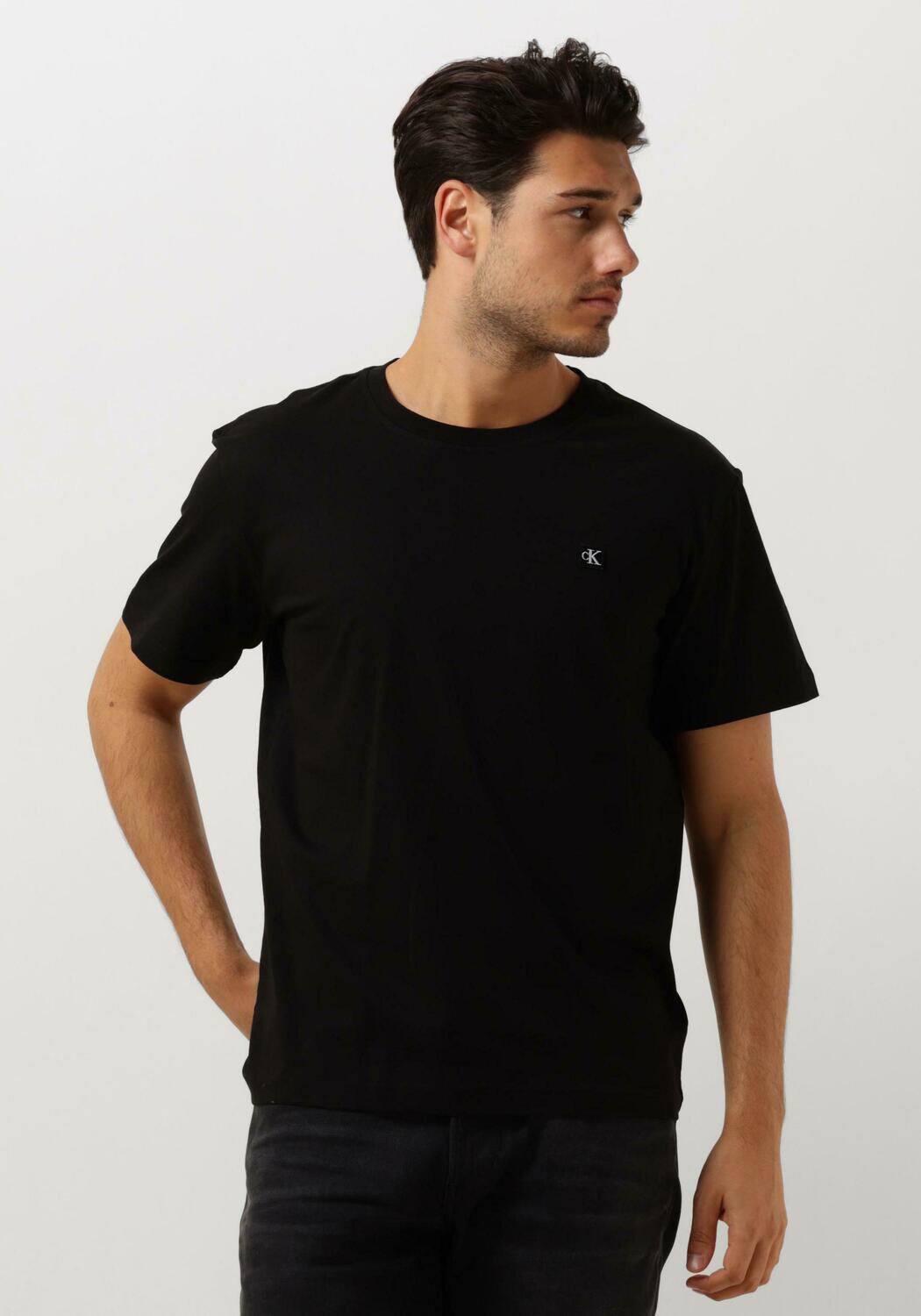 Calvin Klein Heren Polo T-shirt met Geborduurd Badge Black Heren