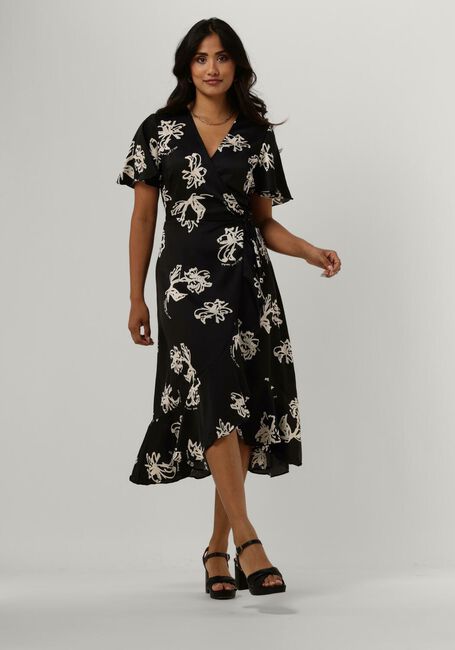 Zwarte OBJECT Midi jurk OBJISSY PAPAYA S/S MIDI WRAP - large