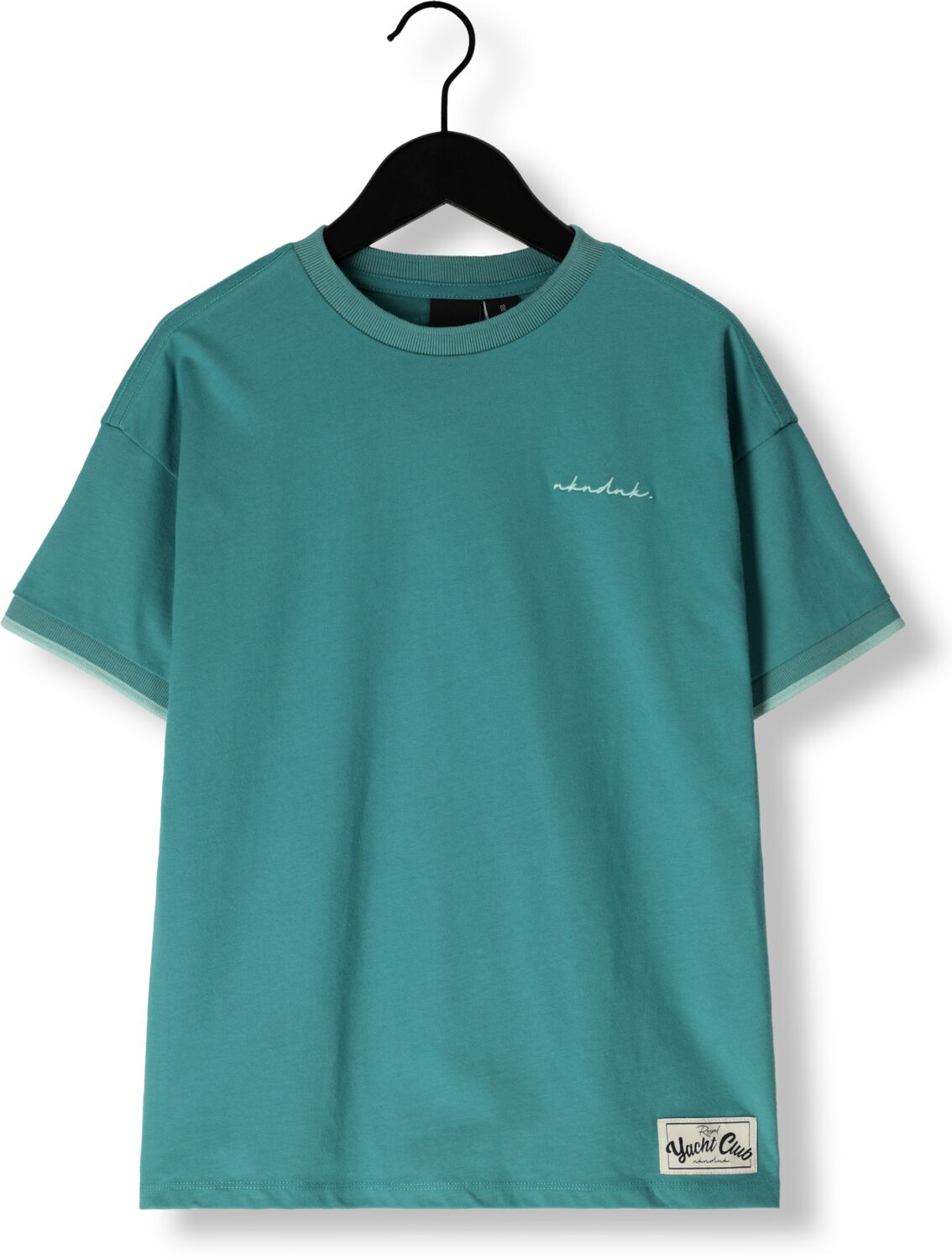 NIK & NIK Jongens Polo's & T-shirts Label T-shirt Turquoise