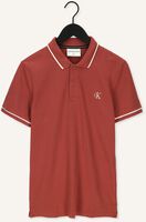 Rode CALVIN KLEIN Polo TIPPING SLIM POLO Rode CALVIN KLEIN Polo TIPPING SLIM POLO - medium