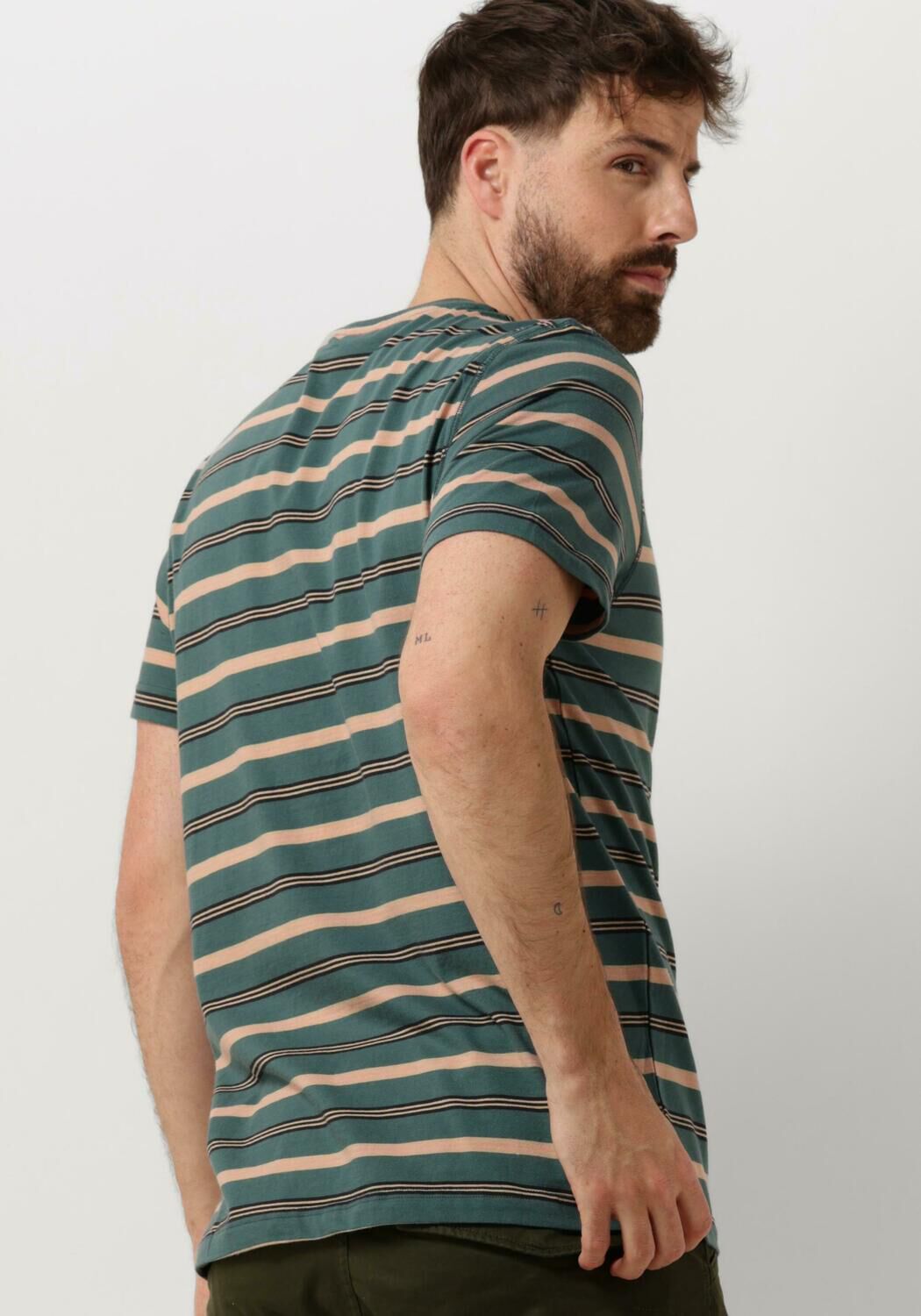 PME LEGEND Heren Polo's & T-shirts Short Sleeve R-neck Yd Stripe Jersey Groen