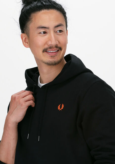 Zwarte FRED PERRY Sweater LAUREL WREATH HOODED SWEATSHIR - large