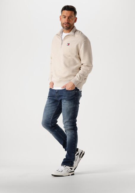 Beige TOMMY JEANS Sweater TJM RLX BADGE 1/4 ZIP - large