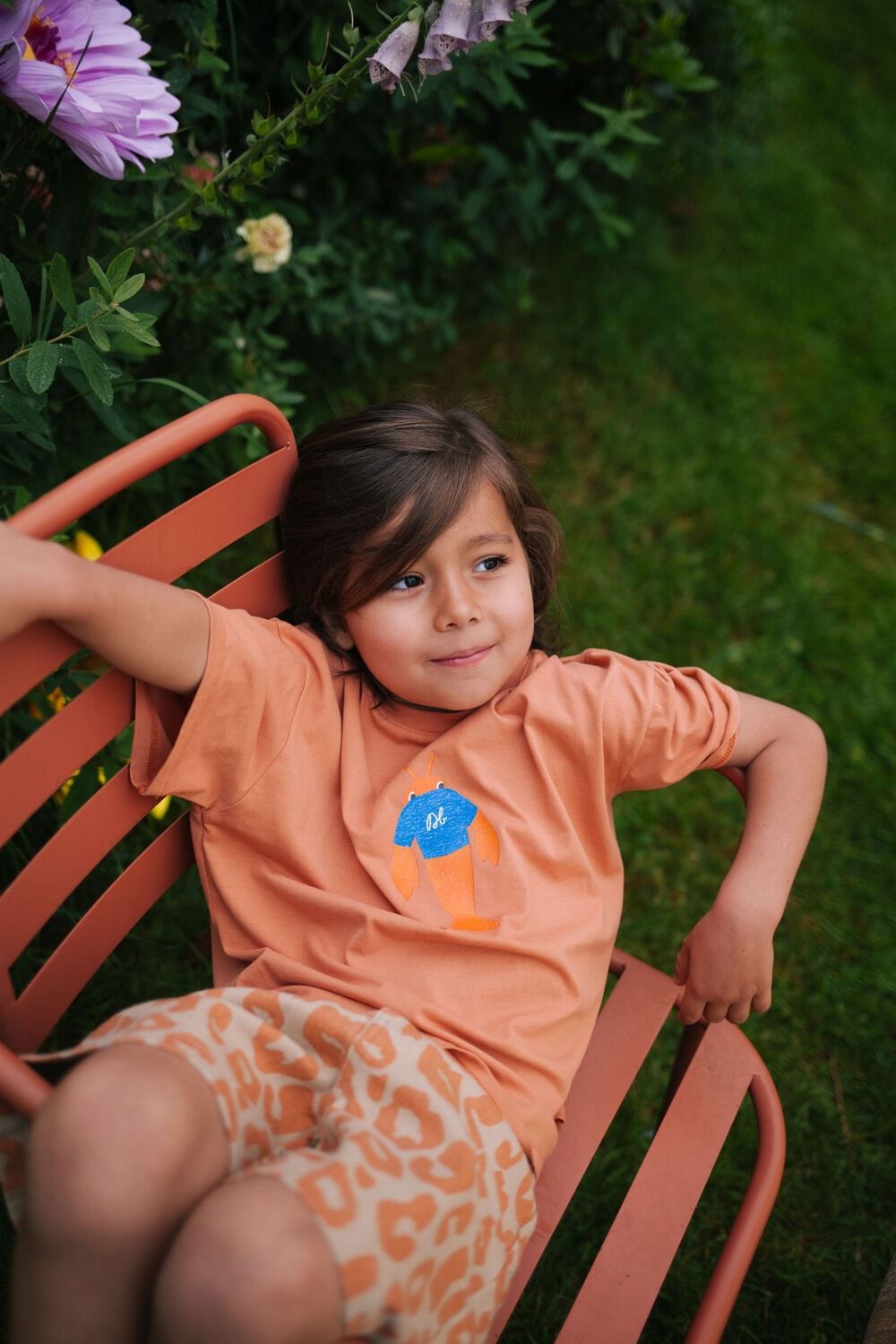 DAILY BRAT Jongens Polo's & T-shirts Crabby Crab T-shirt Oranje
