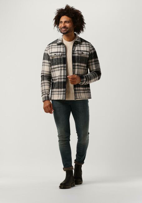 Zwarte CAST IRON Overshirt LONG SLEEVE SHIRT REGULAR FIT HEAVY CHECK BRUSHED - large