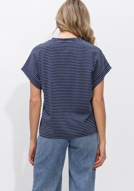 Blauwe SUMMUM T-shirt TOP TWO TONE LUREX STRIPE - large