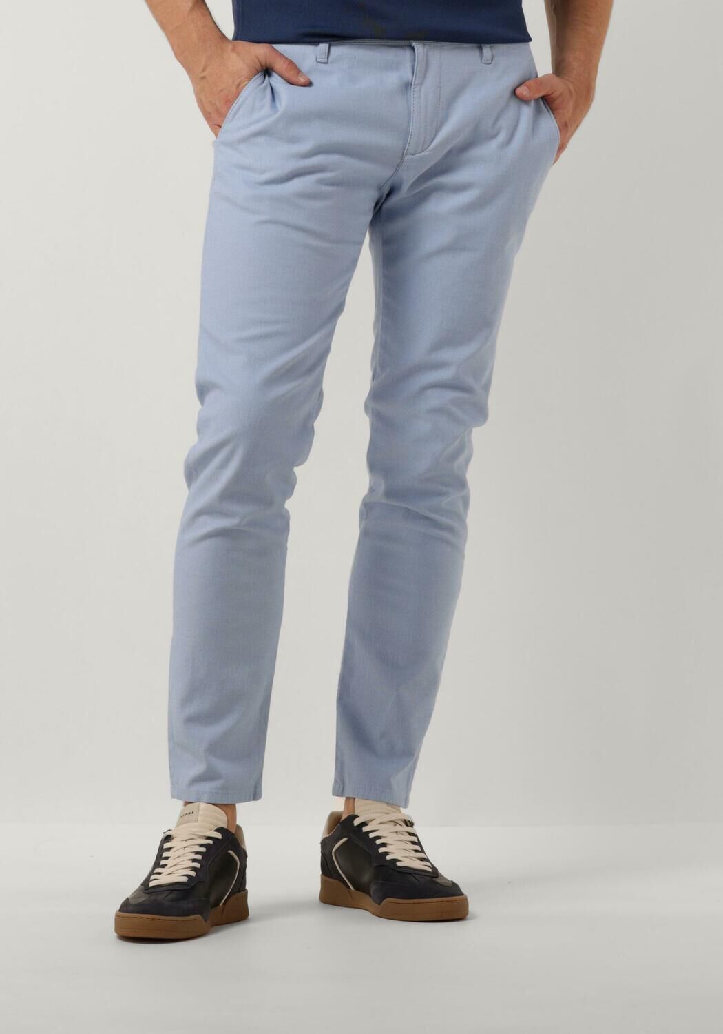 Alberto Lichtblauwe Casual-Chique Herenbroek Blue Heren