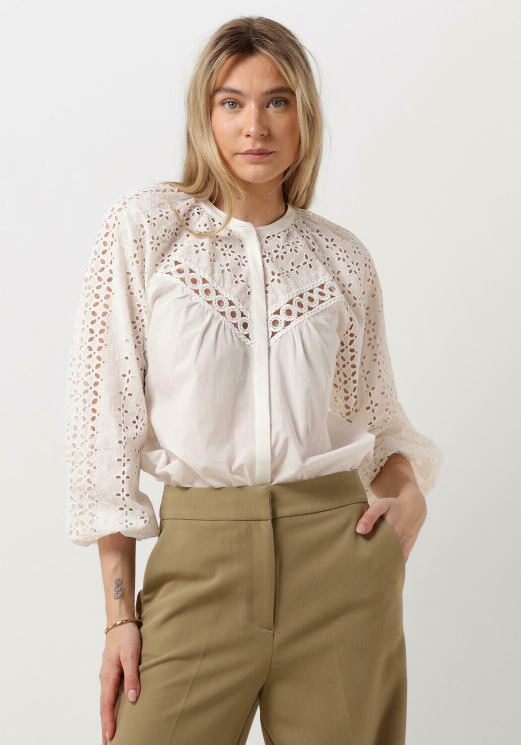 Suncoo Elegante Witte Blouse Lovely White Dames