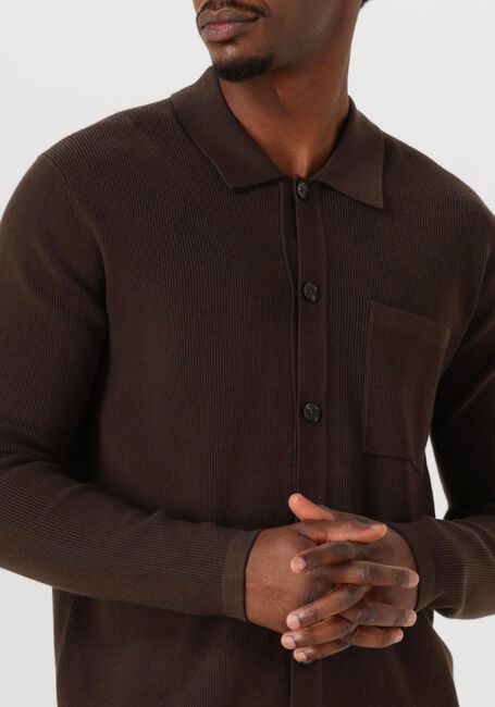 Bruine ANERKJENDT Vest AKSVEND NEEDLE RIB KNIT CARDIGAN - large