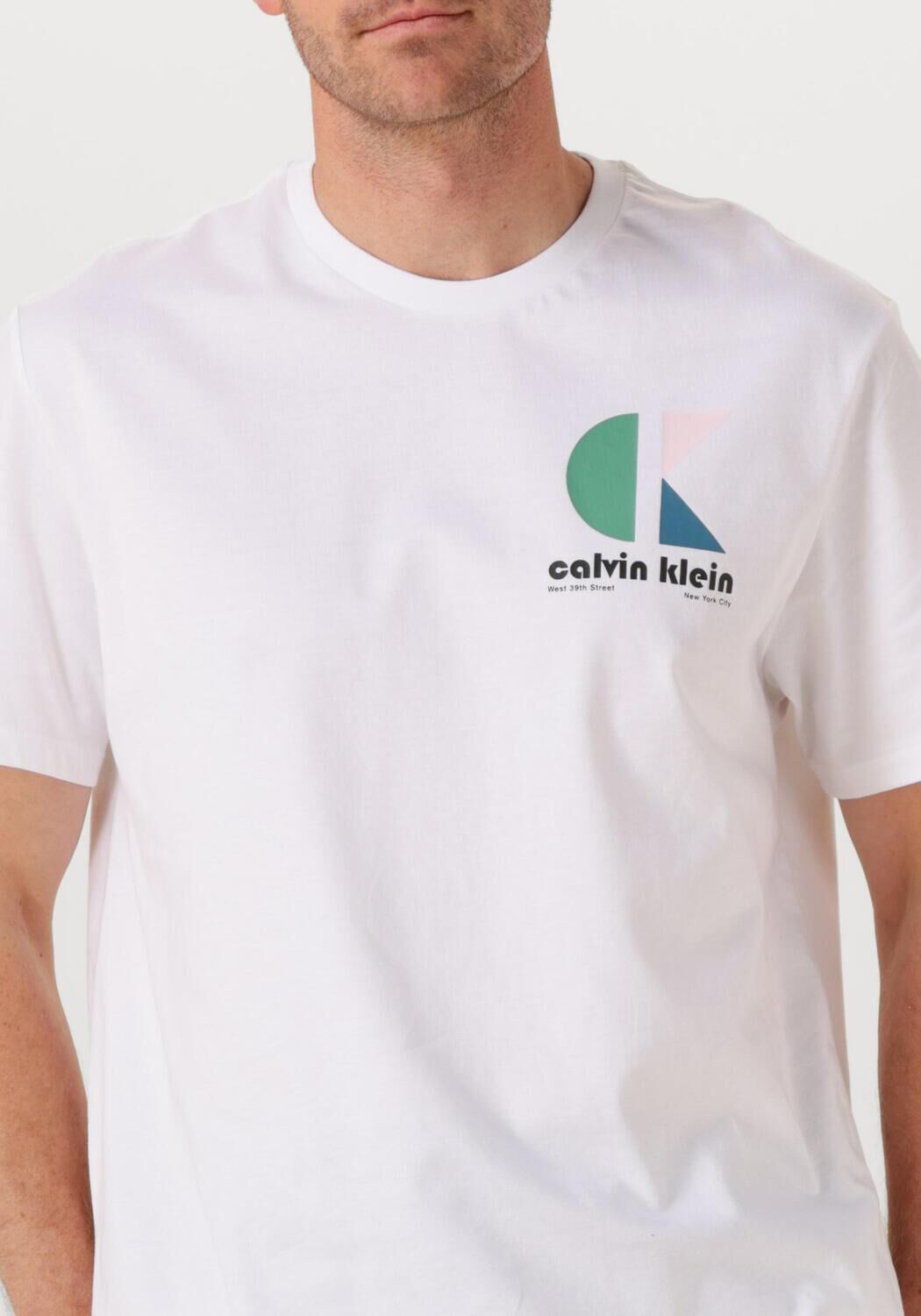 CALVIN KLEIN Heren Polo's & T-shirts Ss 20s Ck Bhs Lg Grp Wit