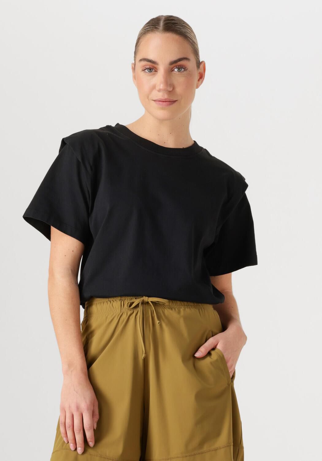 PENN & INK Dames Tops & T-shirts T-shirt Fit Zwart