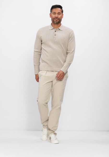 Beige PROFUOMO Trui POLO LS BEIGE AERO EASE RIB - large