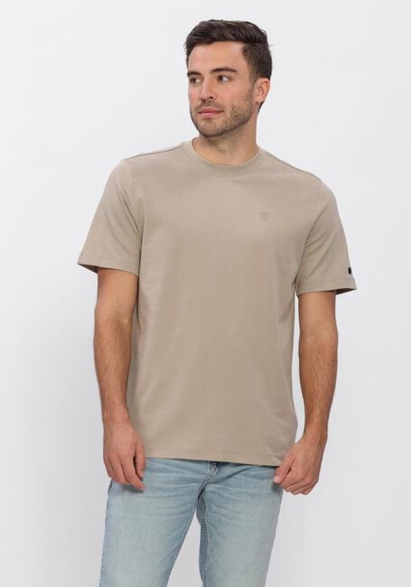 Beige CAST IRON T-shirt REGULAR FIT INTERLOCK - large