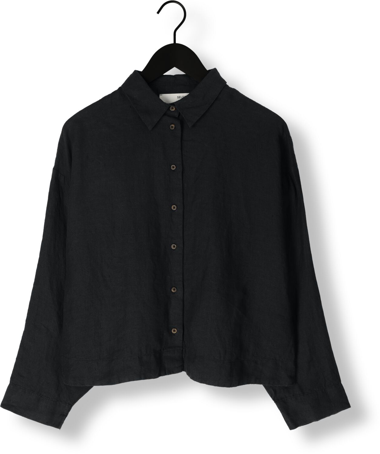 SELECTED FEMME Dames Blouses Slflinnie S Linen Shirt Zwart