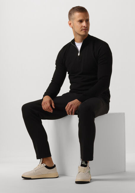 Zwarte PUREWHITE Trui ESSENTIAL KNIT HALF ZIP LS - large