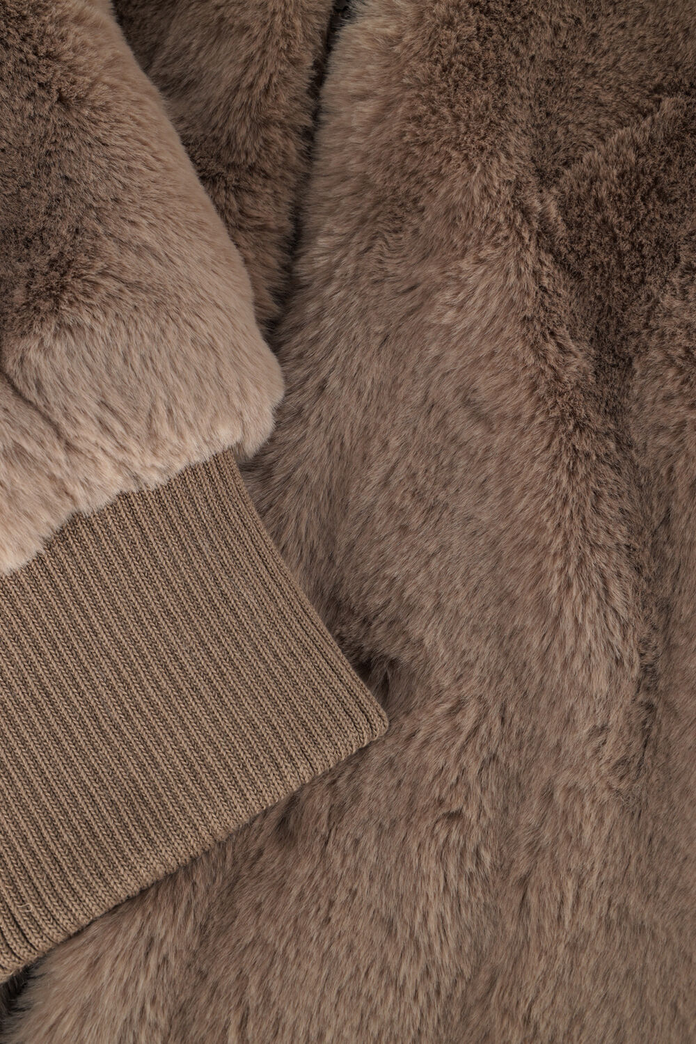 Taupe MOSCOW Faux fur jas 08-08-EVELYN-2 - large