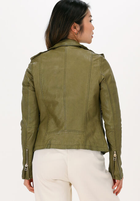 Groene GOOSECRAFT Leren jas BIKER513 - large